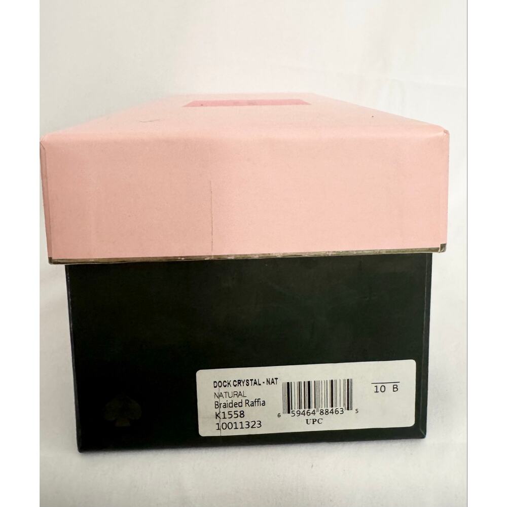 Kate Spade Dock Crystal Raffia Slides 10B NIB Defaced Sandals - Picture 3 of 14